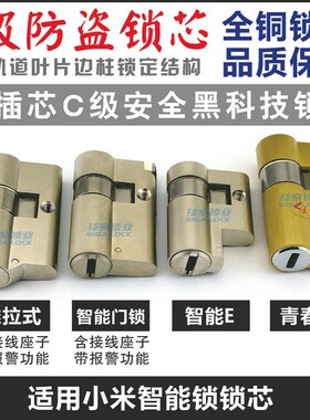 适用绿米Aqara小米锁芯 智能锁芯指纹锁密码应急锁头电子门锁锁芯