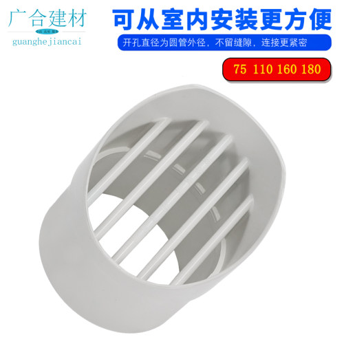 PVC可穿墙防风帽75 110 160 180多口径透气帽油烟机排风口透气帽