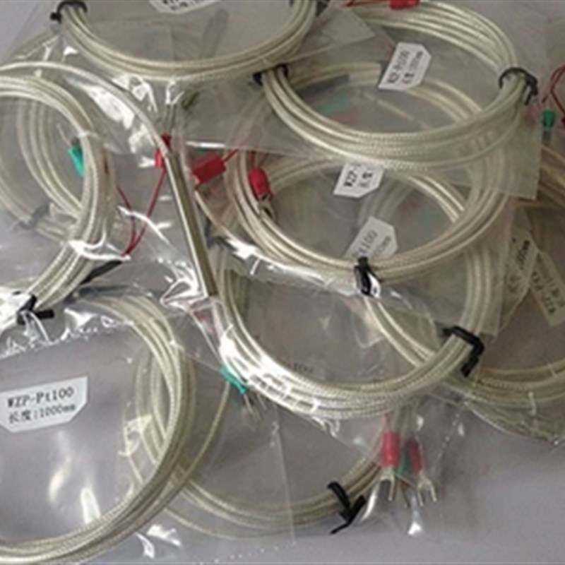 双支pt100铂热电阻 A级PT100四线制pt100进口温度传感器 防水防油