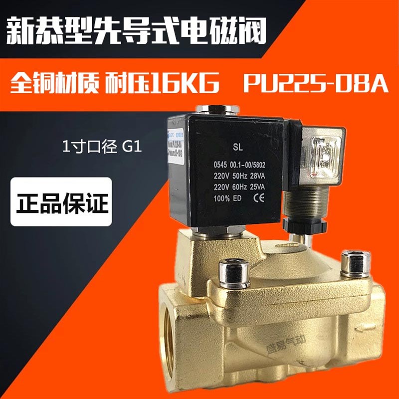 PU225-08A 先导式电磁阀SLP-25水阀气阀 新恭电磁阀 AC220V SLGPC