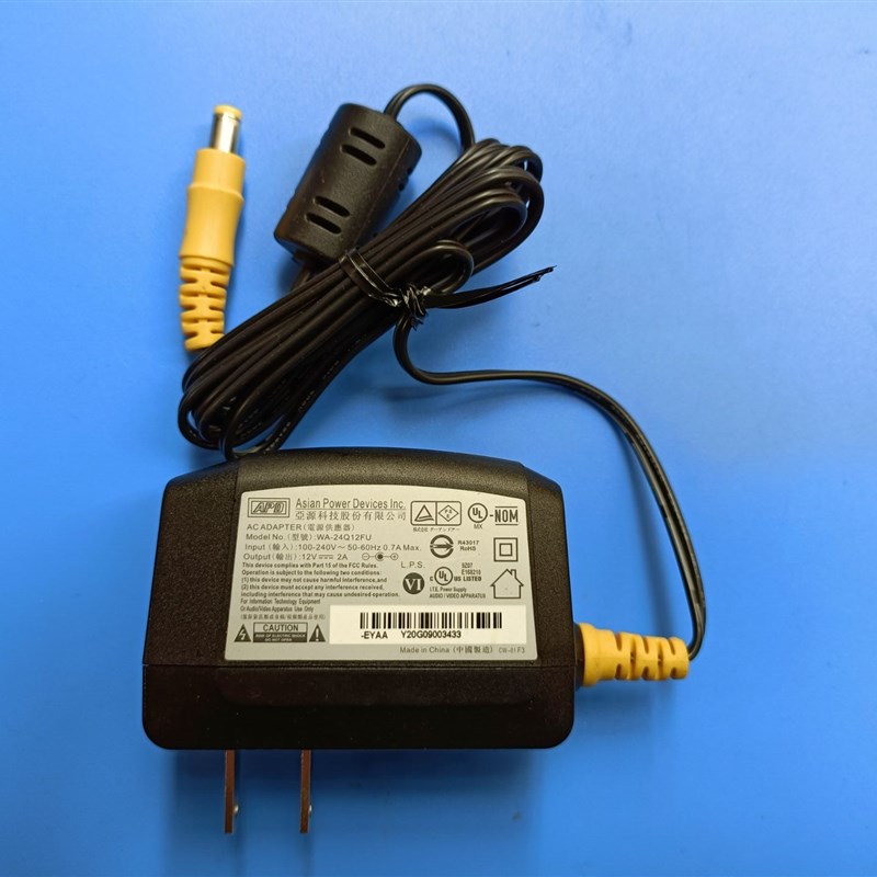 原装APD亚源12V2A电源适配WA-24Q12FU充电器小插头5.5*2.5MM