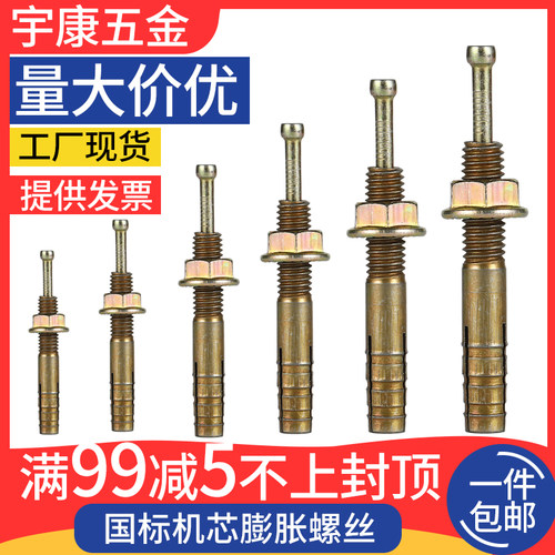 举升机专用膨胀螺丝龙门膨胀击芯膨胀螺栓一钉得敲击膨胀锤击壁虎