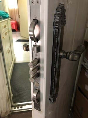 全不锈钢防盗门多功能双活双快指纹锁体388*40 霸王钩锁体30mm