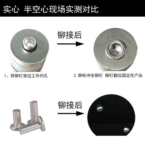 气动铆钉枪标牌铆钉机冲头铝铁铜不锈钢实心半空心铆钉锤铆接气铲