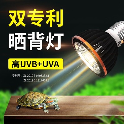 乌龟晒背灯UVA+UVB全光谱led太阳灯爬虫照背灯龟缸灯补钙三合一