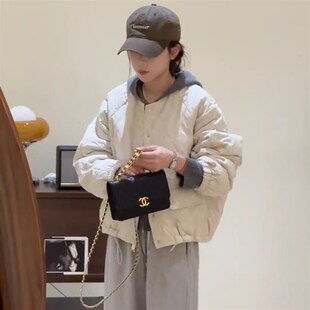 夹棉外套女短款棉服冬季2024新款韩版宽松高级感小个子轻薄小棉袄