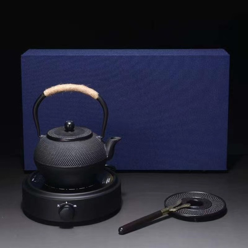 铸铁茶壶套装一壶一炉一r垫一叉生铁壶手工老铁壶套装茶具礼品套