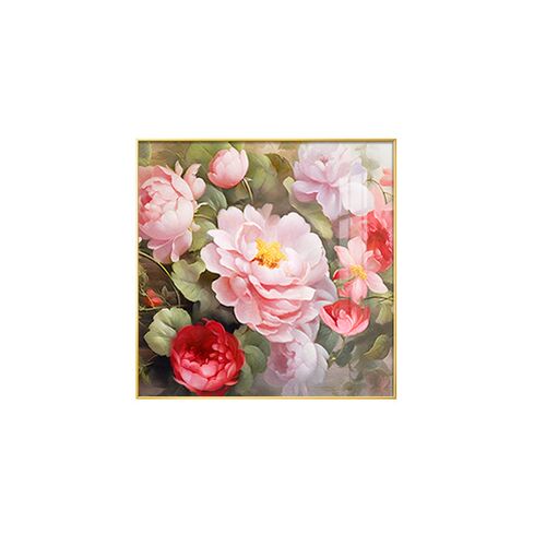 花开富贵餐厅装饰画牡丹花饭厅y背景墙挂画现代简约餐桌壁画高级