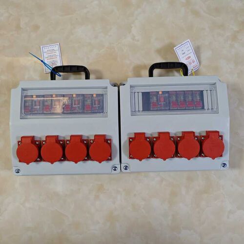 工地临时用电手提箱插座220V2线B漏保四位五孔10A16A小电箱便携式