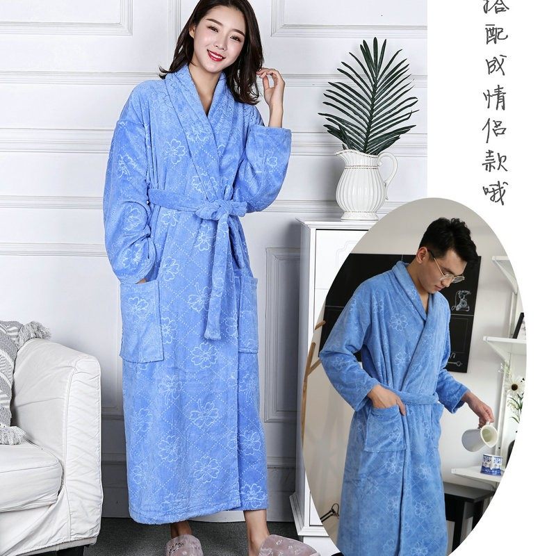 春秋冬四季情侣毛巾料浴袍加肥加大码吸水加厚酒店男女士睡袍新品