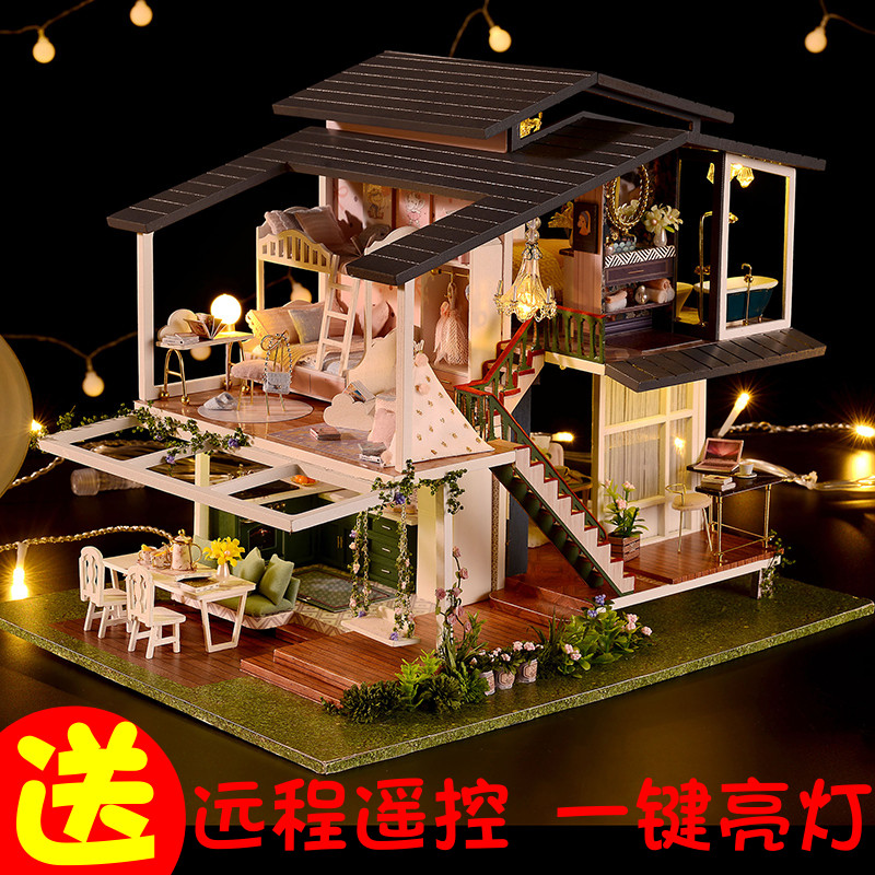 模型屋diy小屋莫奈花园手工制作拼装木制房子大别墅生日礼物女生