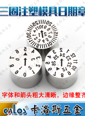 进口CALOS注塑塑胶两圈三圈模具可调日期章2021年月日章6-20订制
