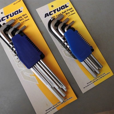 库存Actual安信六角扳手公制平头加长特长内六角扳手23405 23406