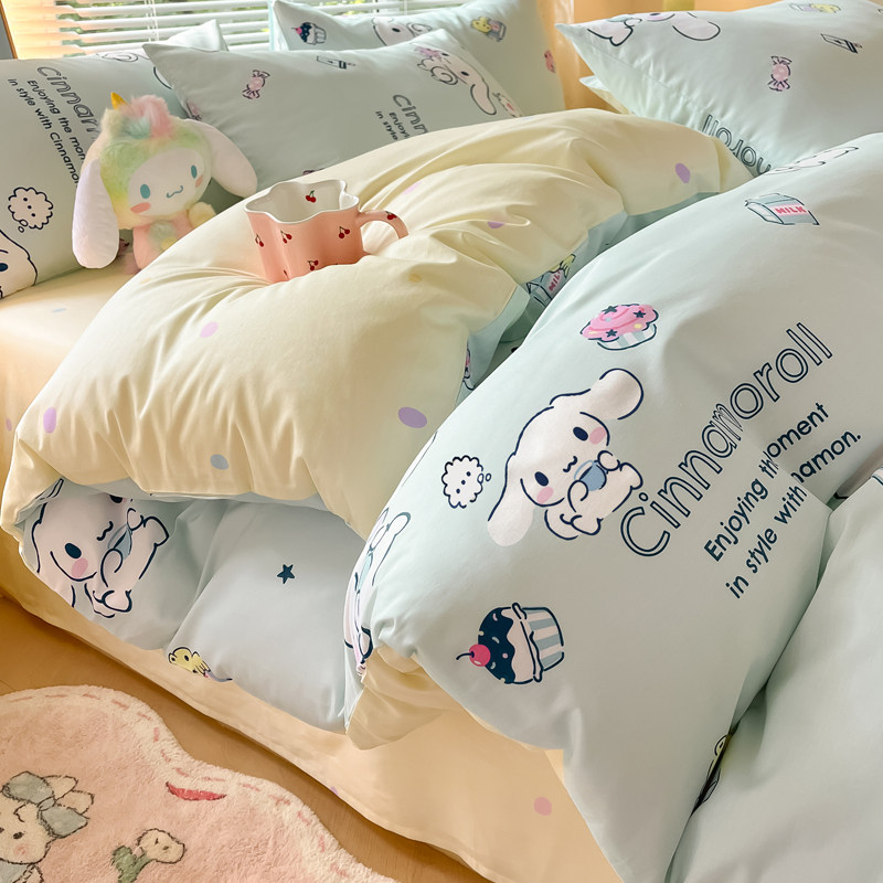 玉桂狗纯棉全棉被套单件儿童卡通被罩宿舍床单人被单150x200x230