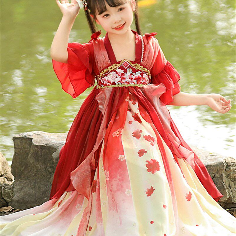 汉服女童夏款超仙古装2025新款儿童古风连衣裙夏季女孩公主裙夏装