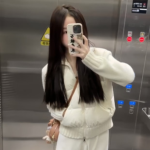 针织拼接羽绒棉服棉袄女立领短款秋冬季新款小个子百搭保暖外套