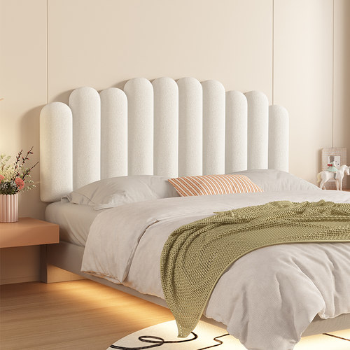 波浪钢琴键床头软包靠背奶油风榻榻米床头靠垫卧室大靠枕2023新款