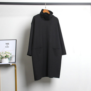 大码长袖连衣裙2022春季新款韩版洋气减龄高级感宽松中长款直筒裙