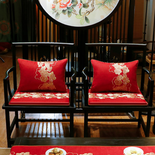 红木沙发坐垫中式餐桌q椅圈椅茶椅垫久坐座椅靠垫家用椅子垫子定