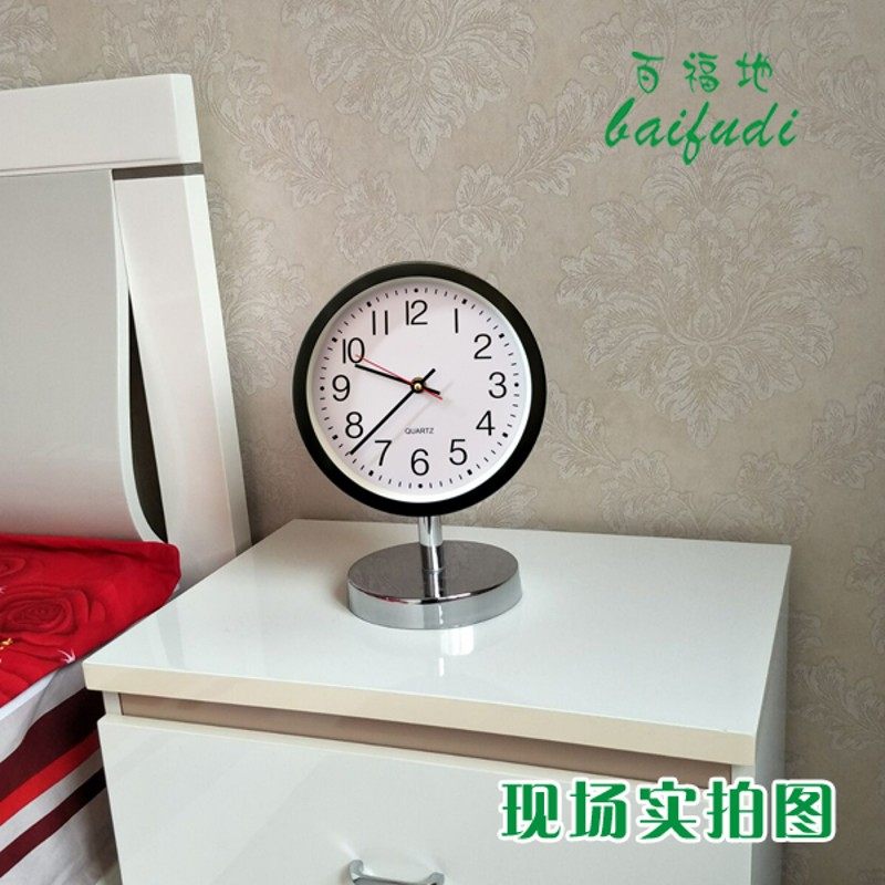 座钟立式台式钟表落地钟学生小座钟8寸落地座P钟卧室立式金属台表