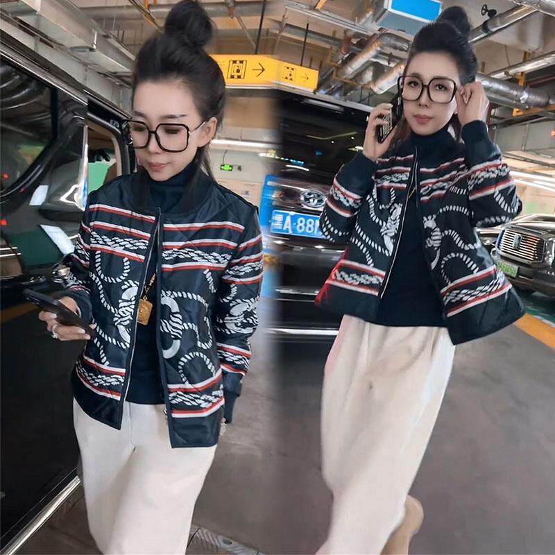 欧货花色薄棉外套女2025春季洋气百搭显瘦减龄小个子高级感上衣潮