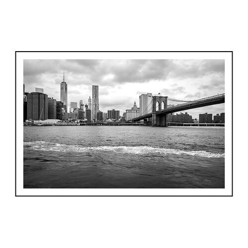 黑白装饰画现代简约风q景办公室小众艺术挂画客厅卧室办公室墙壁
