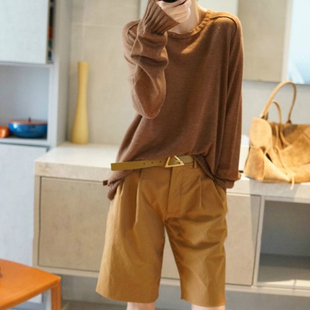 气质 随性洒脱 宽松长袖 薄款 女纯羊绒毛衣 出彩 精纺羊绒衫 单品