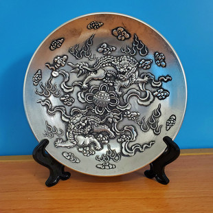 雄狮摆件白铜镀银m饰品 家居 玄关 书桌装饰品 博古架工艺品