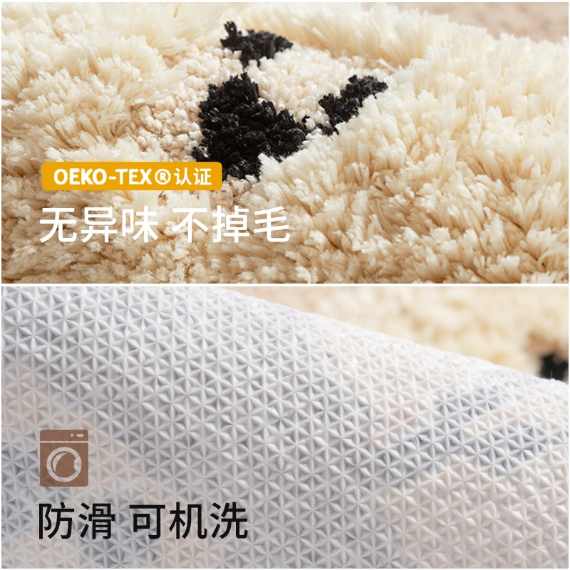 可机洗地毯卧室床边毯儿童房地垫衣帽间毛绒地O毯防滑温馨房间布