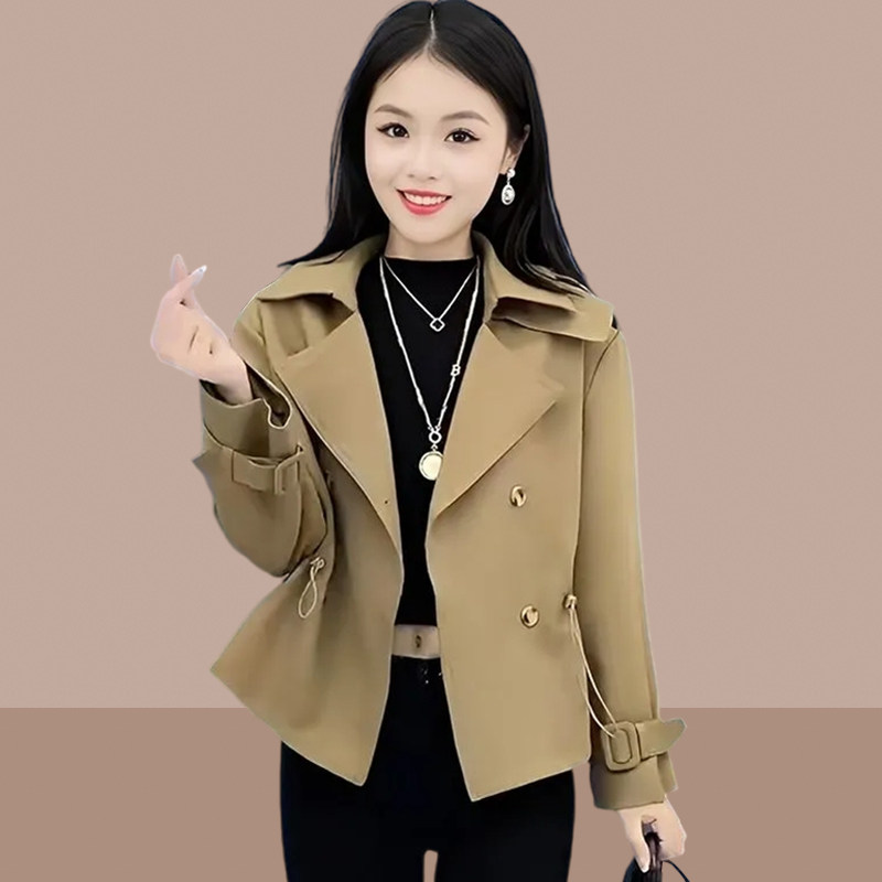 风衣女款2024新款春秋季女士短外套小个子复古英伦风短款大码洋气