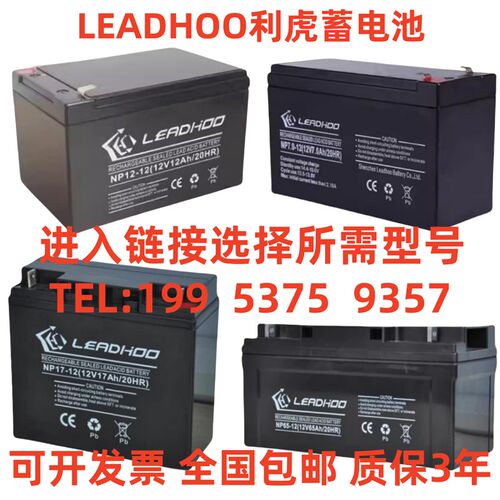 LEADHOO利虎蓄电池NP100-12V100AH17AH24AH33A38A40A65A120AH消防