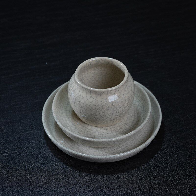 陶瓷干泡台工夫茶道三件套茶具配件E杯垫茶洗建水茶渣缸壶承小茶
