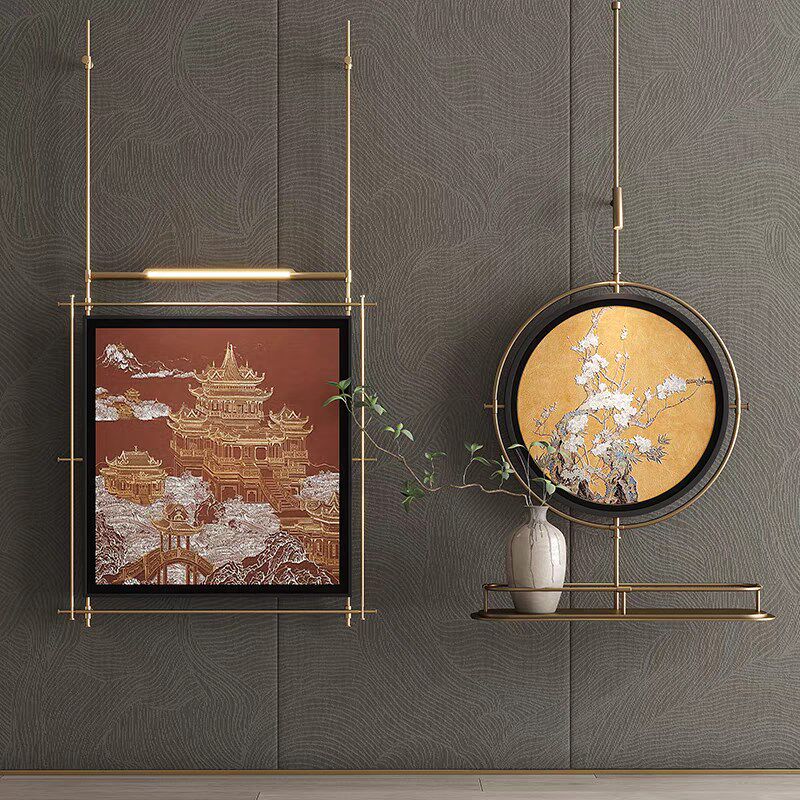 现代高级艺术品装饰灯壁挂金属装饰画售楼处酒店立体玄关背景墙