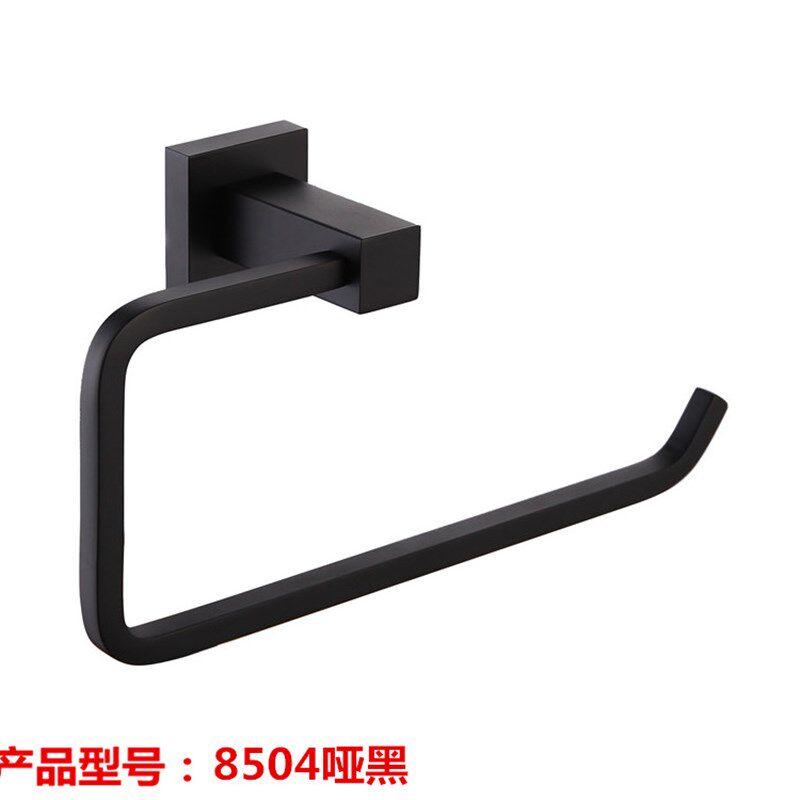 黑色铜毛巾e环 黑色方形简约毛巾环 毛巾杆畅销产品