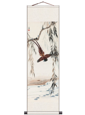 田世光花鸟国画走廊挂画电视背景装饰卷K轴茶楼柱子壁画名家挂画