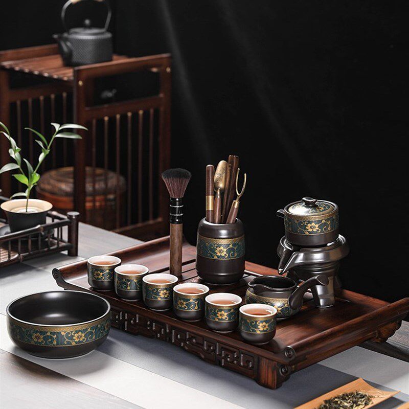 懒人茶具套装家用喝茶防烫泡茶壶C陶瓷功夫茶杯石磨半自动冲茶神