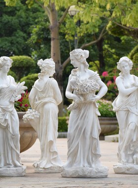 户外庭院花园装饰欧式q四季女神人物摆件玻璃钢天使雕塑景观小品