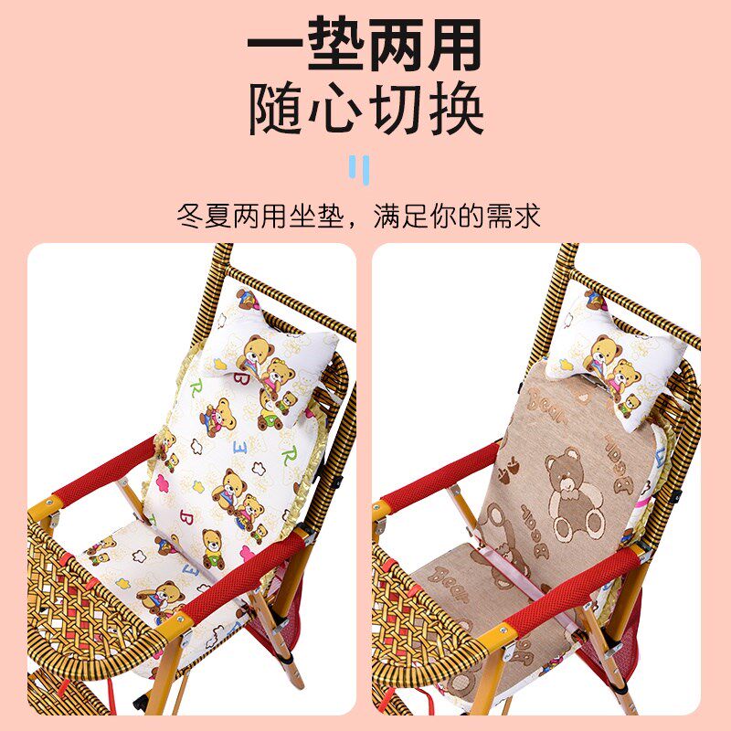 夏季竹藤婴儿推车坐式藤椅可躺折叠E轻便儿童便携仿藤编小孩手推