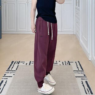 200斤胖mm小个子宽松束脚运动卫裤 秋季 女装 子潮大码 萝卜哈伦长裤