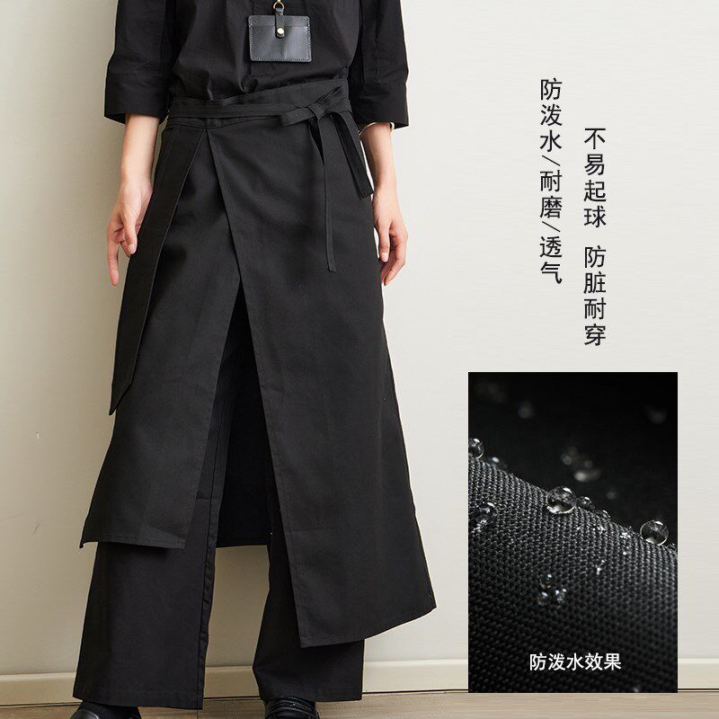 日式帆布防泼水开衩美妆酒吧餐z厅咖啡火锅店全包半身围裙定制印