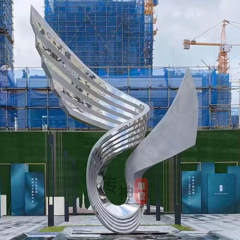 户外景观雕塑 城市商业广场大型金属装饰摆件不锈钢W镂空圆环雕塑