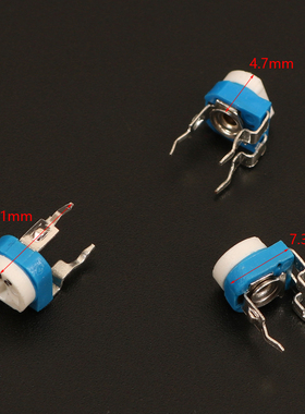 RM065-202 卧式 2K(兰白)蓝白可调电阻/电位器 WH06-2 2K欧姆 R