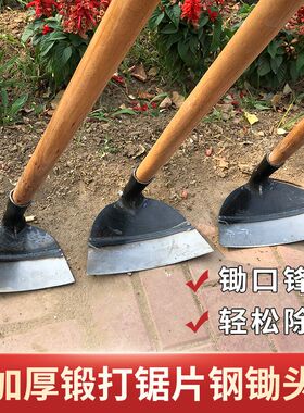 德国进口农用长柄锯片钢头锄草神器刨地除草锄头全钢加厚农具扒灰