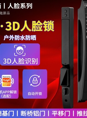 3D人脸全自动户外断桥铝智能锁合金防水智能锁肯德基推拉移门密码