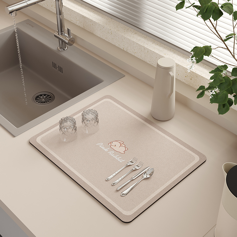 厨房沥水垫吧h台硅藻泥吸水垫台面厨具隔热垫碗盘杯子免洗干燥垫