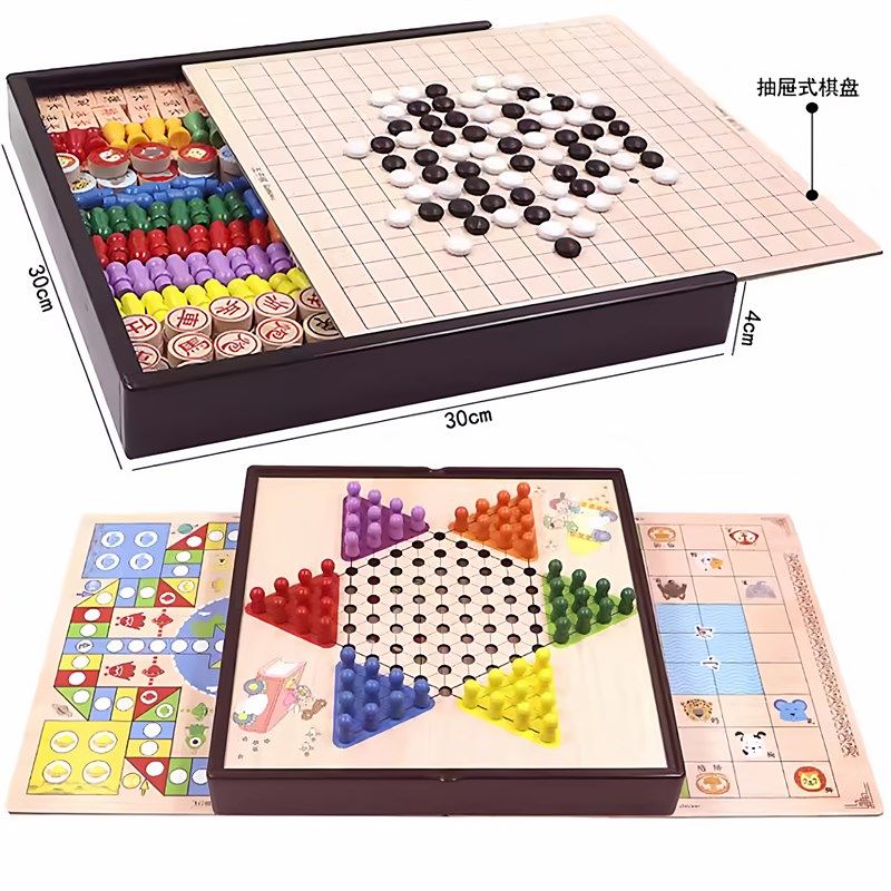 围棋五子b棋儿童版棋类益智玩具套装3到6岁多功能棋盘小学生强磁