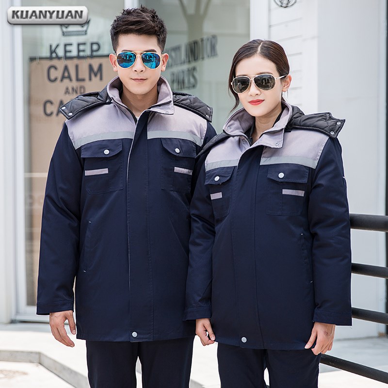 冬季工作服棉衣男加厚冷库防寒劳保棉袄工地O车间工人工服冬装定