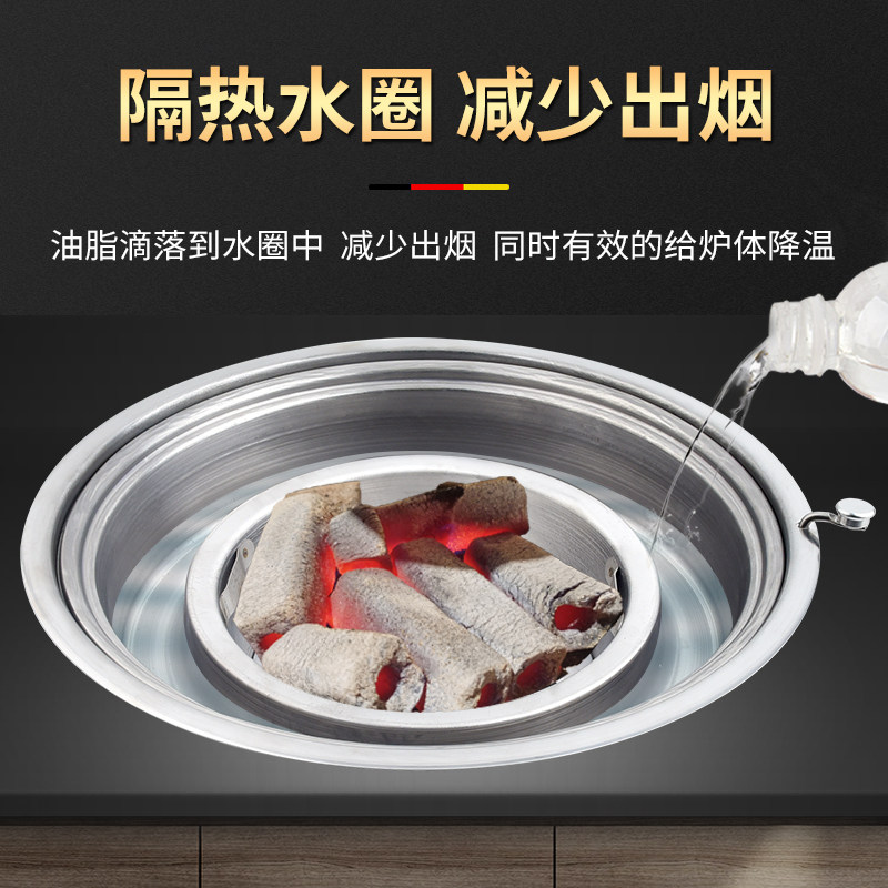 韩式碳烤炉商用木炭烤肉炉韩国上排烟烧烤炉自助圆形Z日式炭烤炉