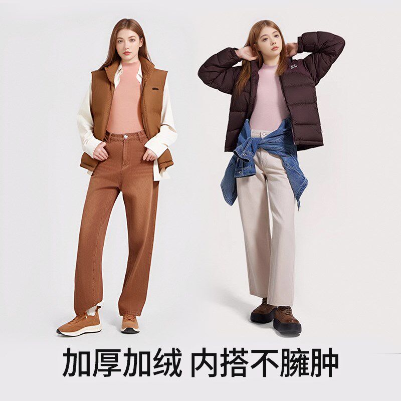 女士秋衣秋裤纯棉全棉套装t加绒加厚抗菌防寒半高领保暖内衣棉毛