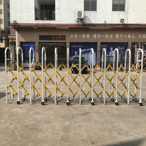 不锈钢伸缩围h栏户外道路护栏移动栏杆手动推拉门折叠高速公路路